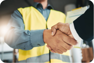 A close-up of a handshake between two individuals, highlighting the importance of smooth onboarding processes.