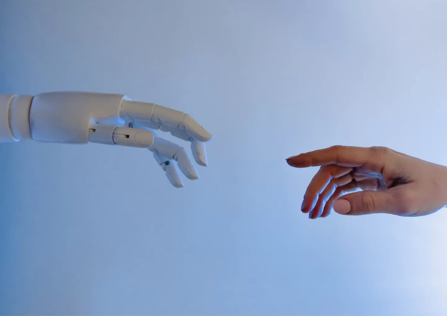 Robot hand reaching for human hand